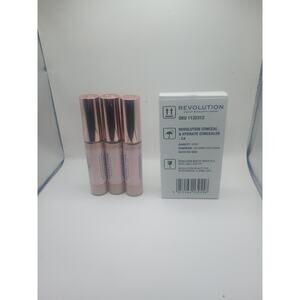3 Pack Revolution Conceal & Hydrate Concealer Shade C4 / Full Coverage / New